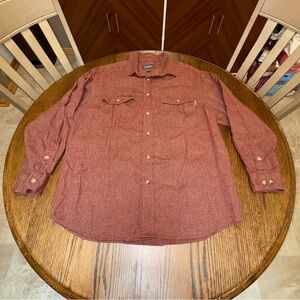 Woolrich Men's Long Sleeve Button Down Maroon Size Large